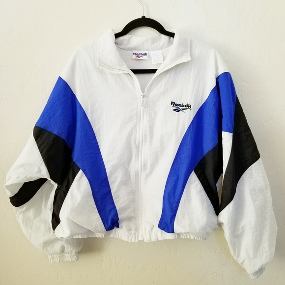 reebok white windbreaker